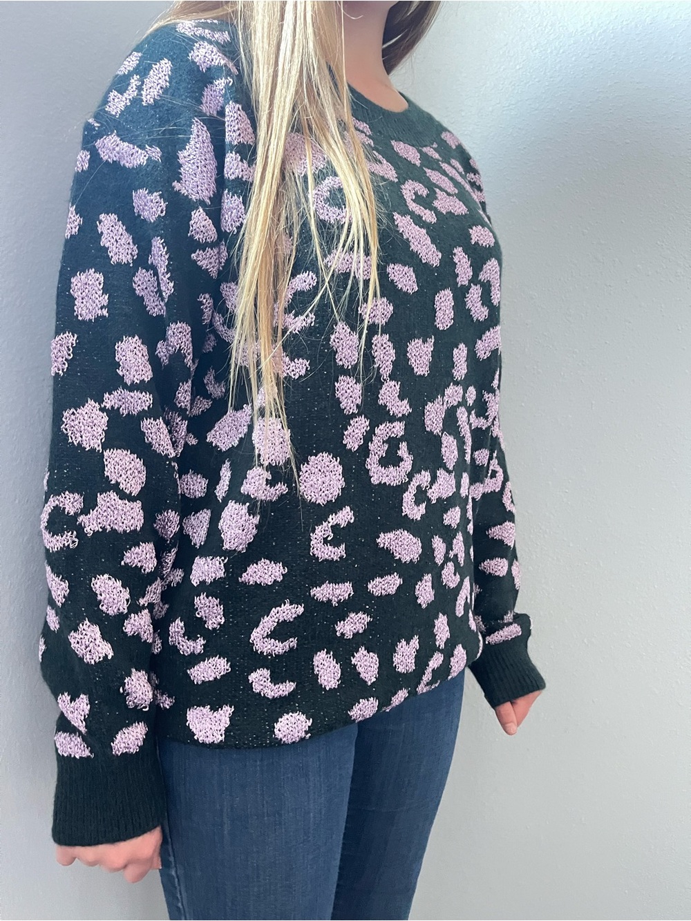 Sparkle Leopard Knit Sweater